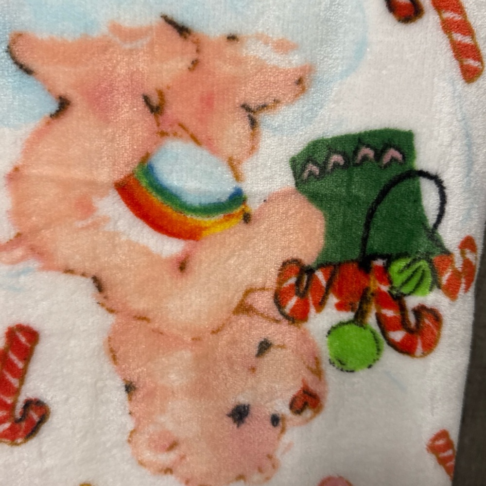 New Care Bears 50" x 70" Care Bear Christmas Caroling White Blanket On Hanger - Picture 7 of 7